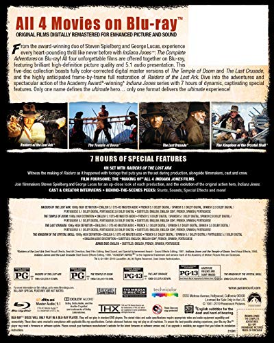 Indiana Jones: The Complete Adventures (Raiders of the Lost Ark / Temple of Doom / Last Crusade / Kingdom of the Crystal Skull) [Blu-ray]