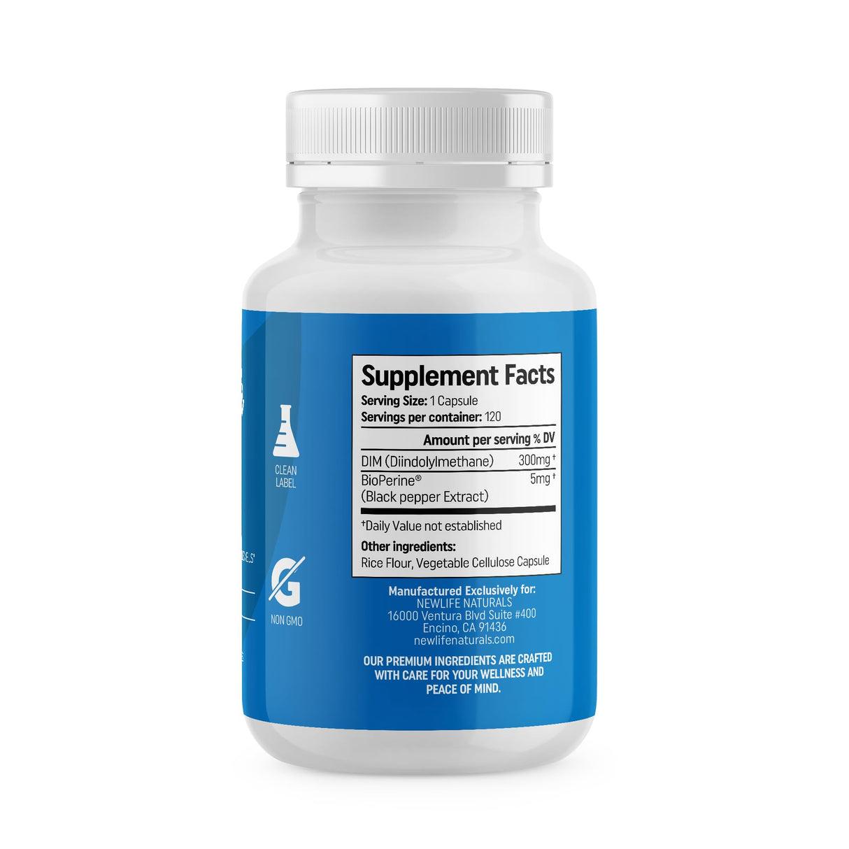 NewLife Naturals DIM Supplement 300mg, Women & Men - Hormonal Acne Pills, Menopause Relief | Healthy Estrogen Level | Hormonal Balance - 120Day Supply