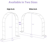 Sunexinlo Garden Arch Trellis with Base, 5.3'W x 7.6'H or 7.9'W x 6.3'H Wedding Arch, Metal Garden Trellis for Climbing Plants Outdoor Wedding Christmas Bridal Party Decoration, White