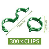 Piteno® 300Pcs Tomato Clips, Plastic Trellis Clips, Plant Support Clips, Grape Vine Tomato Vine Vegetables Plants Garden Support Clips to Grow Upright Makes Plants Healthier (Green)