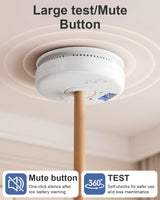 Smoke and Carbon Monoxide Detector, Battery Operated Fire Alarm with LCD Display & Test/Reset Button, Portable Photoelectric CO Smoke Detector Combo for Home, Apartment, RV & Travel, 1 Pack