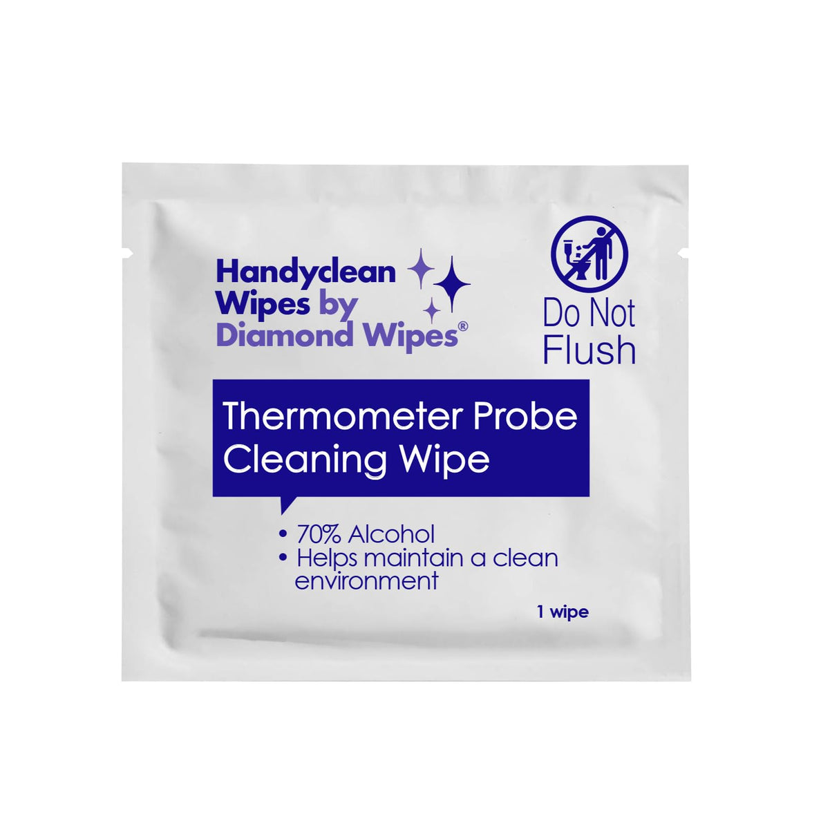 HandyClean Thermometer Cleaning Wipes, 70% Isopropyl Alcohol, Wipes for Probe Thermometer, 1000 ct of 2 x 1 inches Individually Wrapped Wipes