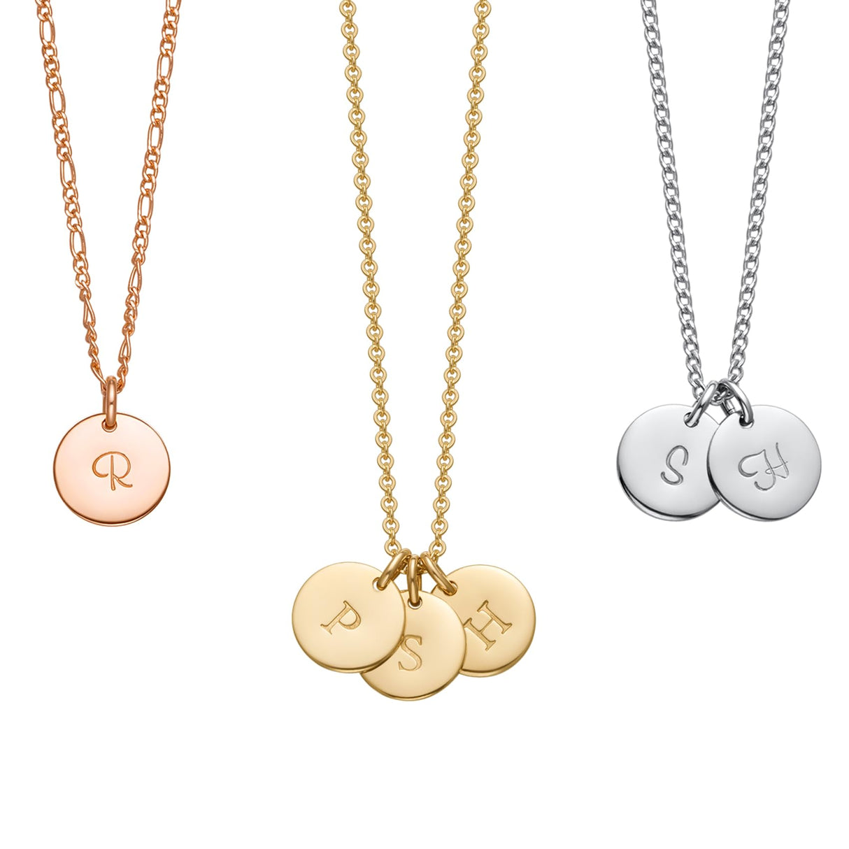Endless Story Initial Necklaces for Women, 14K Gold Filled, Sterling Silver Custom Dainty Letter Necklace, Initial Necklace, 9mm Disc Pendant, Mom Necklace, Gift for Mom, Daughter, Grandma - 14K Gold Filled