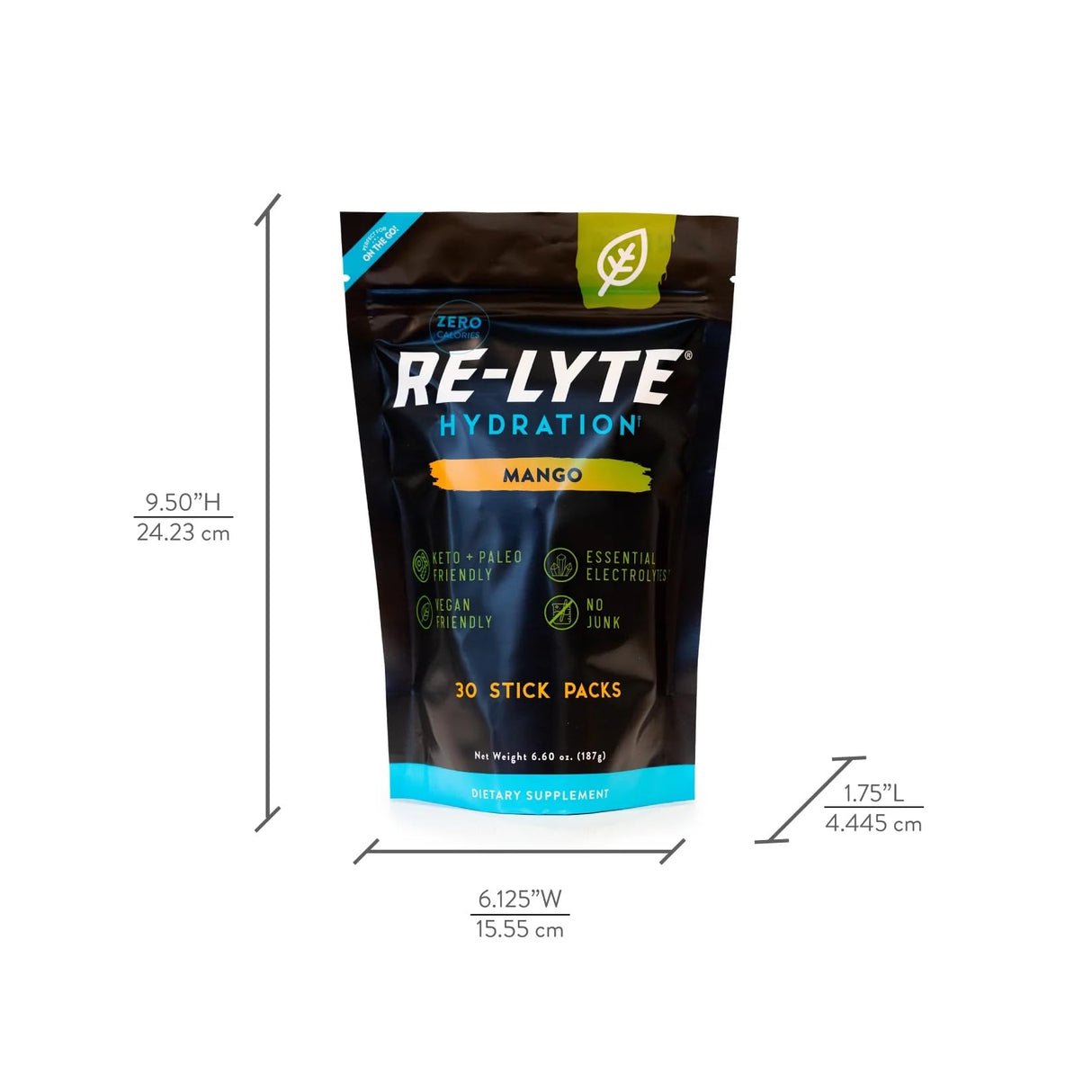 REDMOND Re-Lyte Hydratio Electrolyte Drink Powder Mix (Mango) 30 Stick Packs