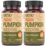 DEVA Nutrition Vegan Pumpkin Seed Oil 500 mg, Cold-Pressed & Unrefined - 90 Capsules