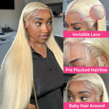 30 Inch 613 13x6 Lace Front Wig Human Hair 200 Density 613 Lace Front Wig Human Hair Straight Blonde Wig Human Hair 613 Hd Lace Frontal Wig 13x6 Pre Plucked With Baby Hair