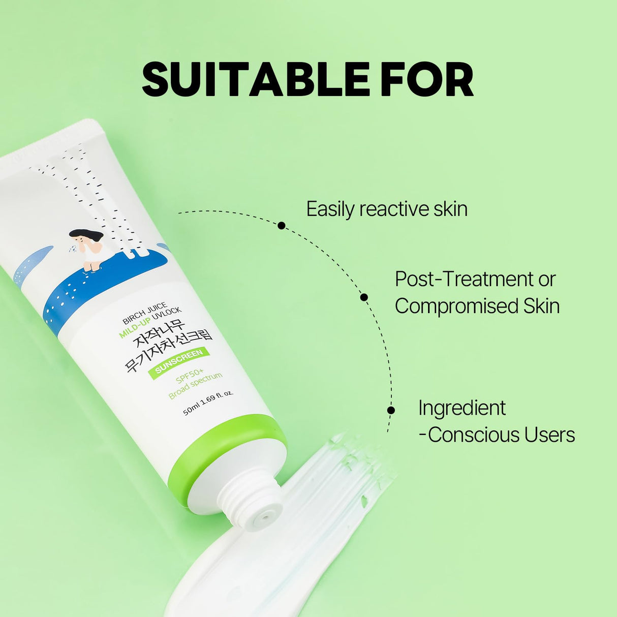 ROUND LAB Birch Juice Moisturizing + Mild-up Sunscreen UV LOCK Set 1.69 Fl Oz SPF 45 broad spectrum, Essence Type Moisturizing sunscreen for Sensitive Skin, Ocean Friendly-Reef Safe, Korean Sunscreen