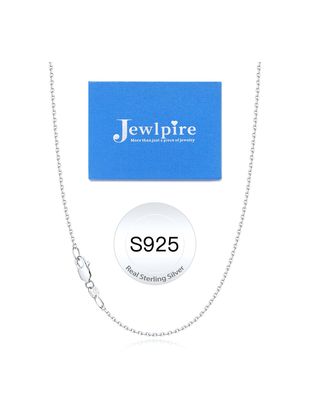 Jewlpire 925 Sterling Silver Chain Necklace for Women, 1.2MM Cable Chains Silver Chain for Women Sturdy Women's Chains Necklace, 20 Inch