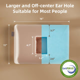 USlixury Piercing Pillow - Ear Piercing Pillow with Foam Plug, 4''H Mini Donut Plilow with 4.7x3.2 Off Center Ear Hole, CertiPUR-US Memory Foam Hole Plilow for Side Sleeper, Satin Cover, Champagne