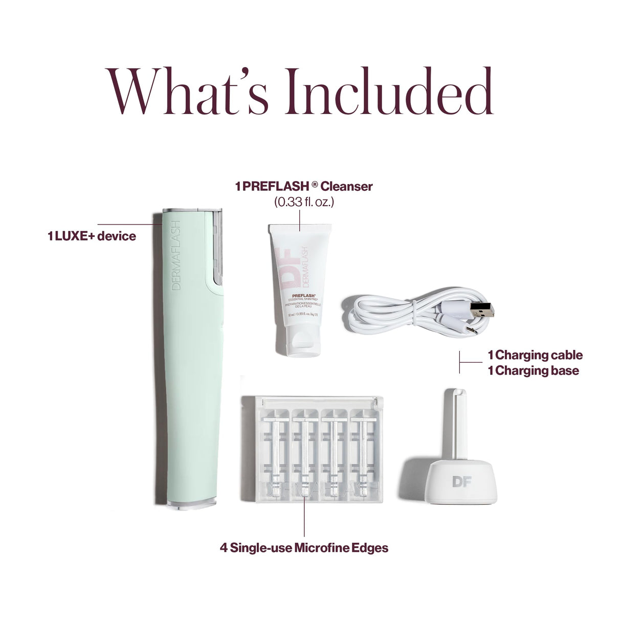 DERMAFLASH LUXE+ Sonic Dermaplaning Tool for Face Peach Fuzz Removal, Anti-Aging & Exfoliation, Seafoam