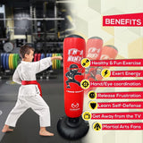 Marwan Sports Kids Punching Bag Toy Set, Inflatable Boxing Bag Toy for Boys Age 3-12, Ninja Toys for Boys, Christmas,Birthday Gifts for Kids 4,5,6,7,8,9,10 Years Old (Red Ninja)