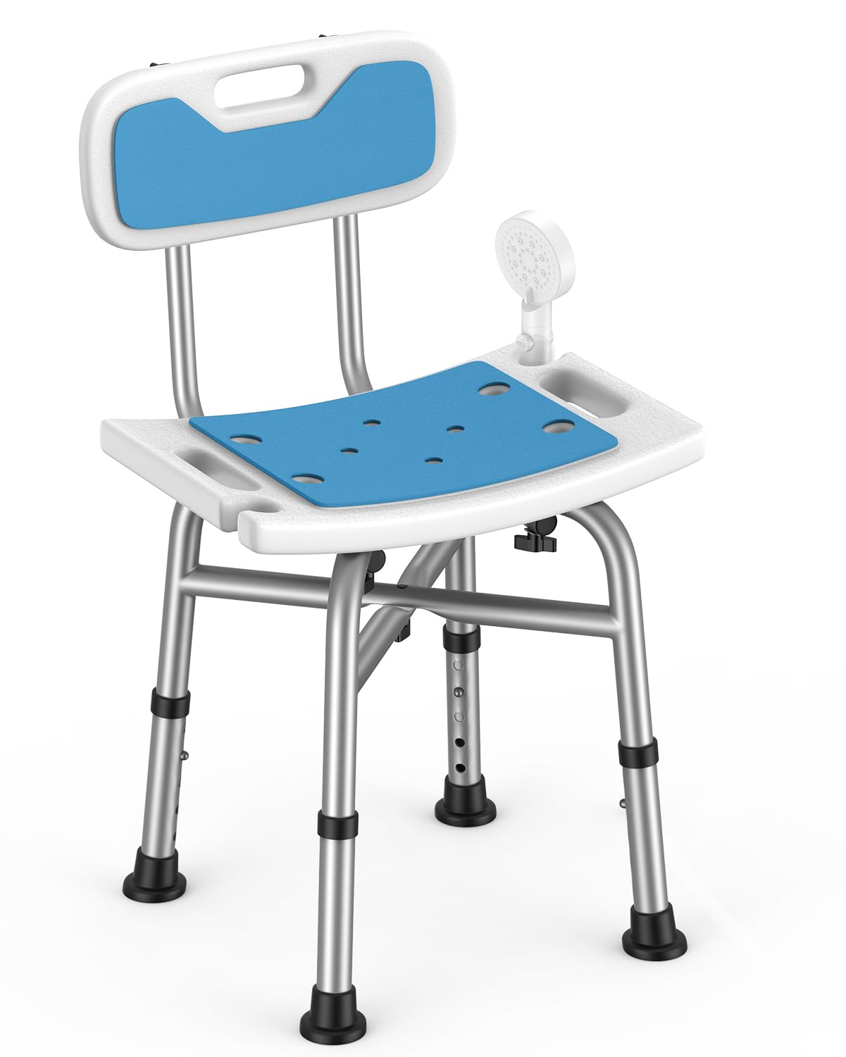 Shower Chair for Inside Shower - 500 lbs Heavy Duty Bath Bench Seat | FSA/HSA Eligible | Adjustable Height | Tool-Free Assembly Bathtub Stool for Elderly, Seniors and Disabled