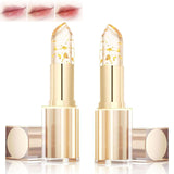 Bymolias Color Changing Lipstick, Transferproof Color Changing Lipstick, Gold Foil Moisturizing Glossy Shine Lip Gloss, Warm Change Lip Balm - Long Lasting Deep Nourishment (2pcs, one size)