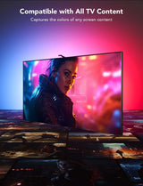 Govee Envisual TV LED Backlight T2 with Dual Cameras, 11.8ft RGBIC Wi-Fi LED Strip Lights for 55-65 inch TVs, Double Strip Light Beads, for Home Decorations, Smart App Control, Music Sync