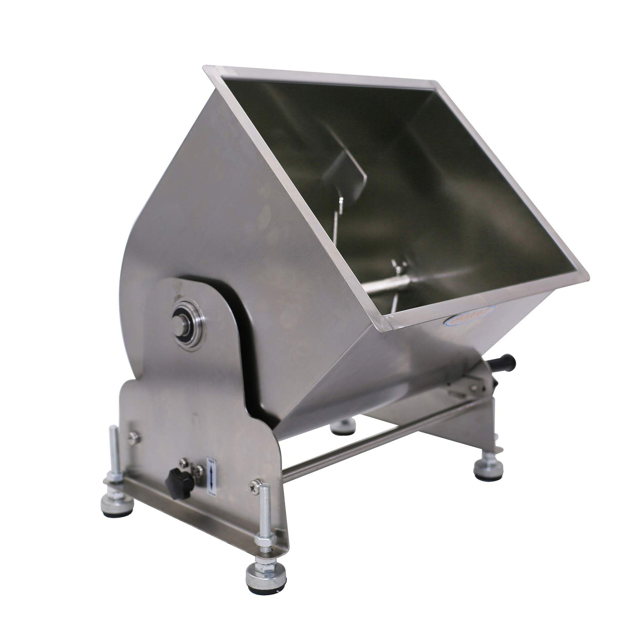Commercial Stainless Steel 60-Pound/30-Liter Capacity Tilt Tank Manual Meat Mixers,(Mixing Maximum 45-Pound for Meat),Sausage Mixer Machine Meat Processing Equipment, Silver, FME30T