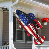 YMYIELD Patriotic USA American Fish Windsock 40 Inch Durable Outdoor Hanging Decoration for Yard Garden Patio Home and More