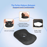 Ear Piercing Hole Pillows Side Sleeper Pillow with an Ear Hole for CNH Side Sleepers and Ear Inflammation Pressure Sores, Adjustable Cotton and Polyester Curved Side Pillow, Black Velvet