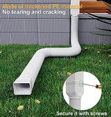 Rain Gutter Downspout Extensions, Downspout Extender for Rainwater Drainage Flexible, Down Spout Drain Extension Pipe and Extendable from 21 to 66 Inches (White)