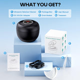 Upgraded Ultrasonic Retainer Cleaner Machine, 45kHz Ultrasonic Dentures Cleaner for Night Guards, Braces, Aligner, Toothbrush, Jewelry and More, 200ML Capacity, Black