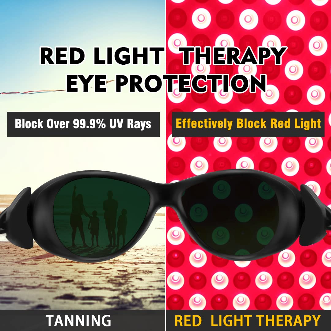 Red Eye Protection ULTREMA Red Light Therapy Glasses, Eyes Protection for Tanning Goggles ...