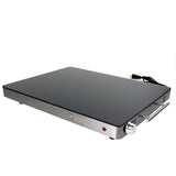 Magic Mill Large Electric Glass Top Food Warming Tray Buffet, Keep Your Food Hot During Holiday Parties, Adjustable Temperature Control, Stay-Cool Handles, Modern Stainless Steel Design, ETL Approved