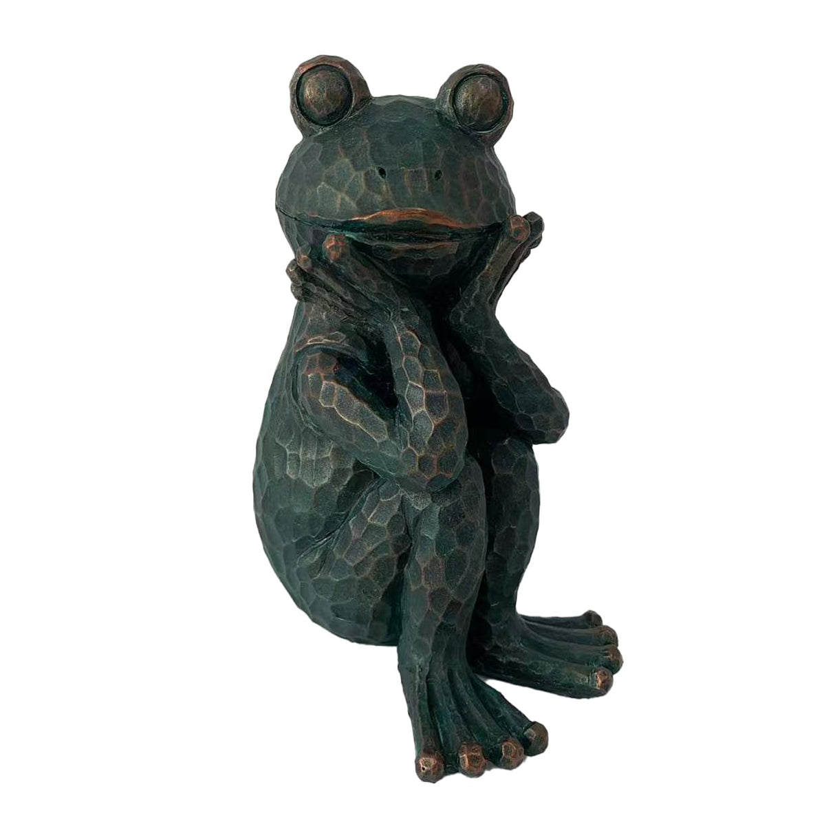ResinHaven Meditation Frog Sculpture, 10" H 7.48" L Handcrafted Resin Zen Frog Statue, Suitable for Garden, Courtyard, Indoor and Outdoor Home Decoration