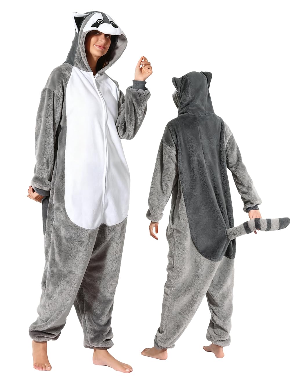 ABPTBAZ Adult Raccoon Lizard Crow Onesie Pajamas Halloween Christmas Cosplay Costume Women Men