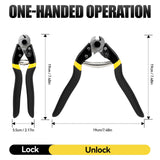DISEN Wire Cutters Heavy Duty Cutting Up to 3/16", Metal Cable Cutters for Fence Thick Wire, Safety Lock, Spring Loaded, Non-slip Matte Handle, Chrome Vanadium Steel Jaw