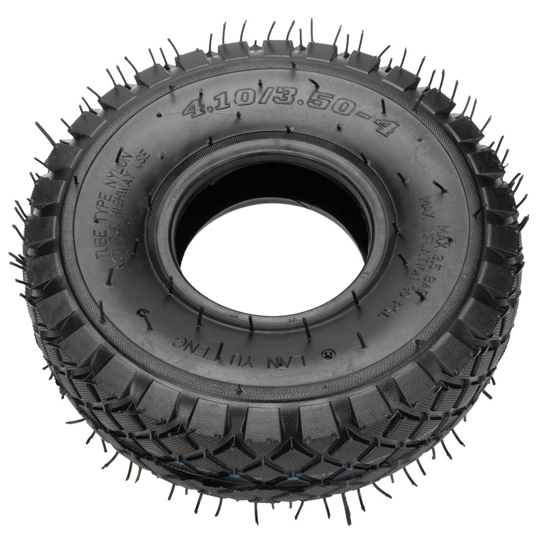 FVRITO Set of Two 4.10/3.50-4 4.10-4 410-4 Tire and Inner Tube with Bent Valve Stem Replacement for Lawn Mower Hand Truck Wheelbarrow Trailers Dollies Wagon Snowblower Compressor Generator Go kart