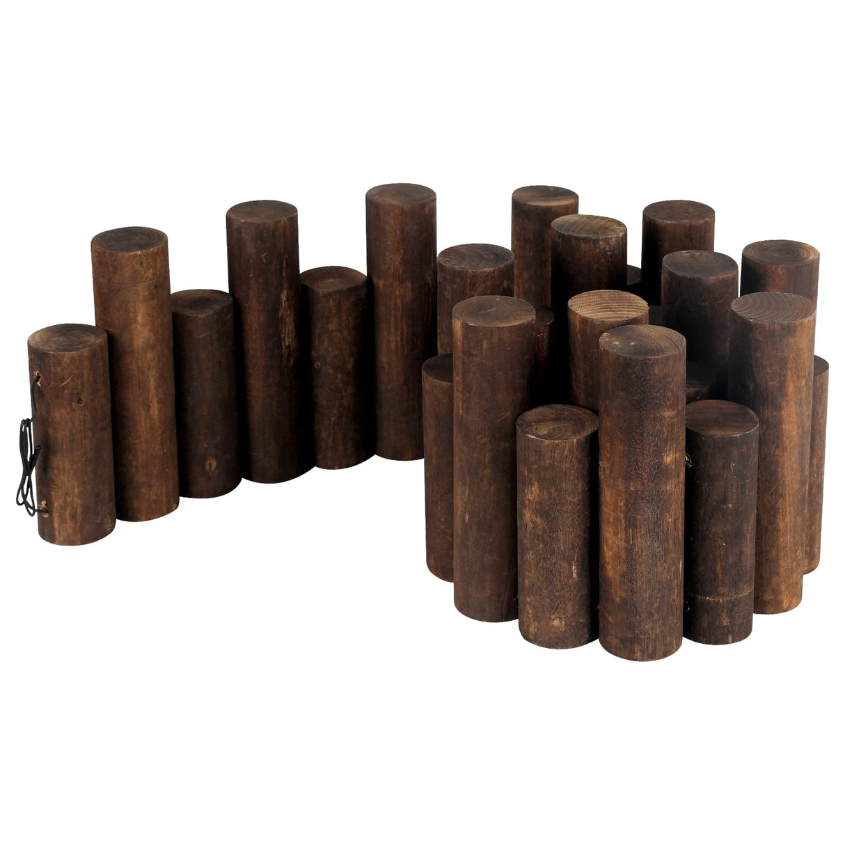 WORTH Wooden Log Rolls Garden Edging, 6.5" H x 47" L Landscape Lawn Border