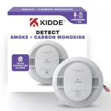 Kidde KN-COSM-IBA Hardwire Combination Smoke Carbon Monoxide Detector Battery Backup Voice Warning Interconnectable (2-Pack)