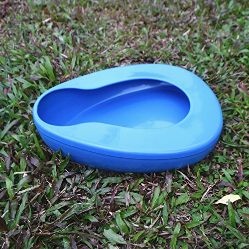 YUMSUM Firm Thick Stable PP Bedpan Heavy Duty Smooth Countoured for Bed-Bound Patient (Blue)