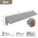 Selectico Bed Wedge Pillow Headboard, Queen Headboard Pillow/Bed Gap Filler(60"x10"x6") Mattress Gap Filler(0-5"), Head Support Sleep Wedge Pillow, Grey