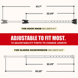 SecurityMan Adjustable Door Security Bar - Constructed of High Grade Iron - Great for Apartment Security or Home Protection Door Stoppers -(18.25”-47.5” for Doors / 18.25”-46.5” for Patio Doors) White