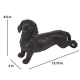 LC LCdecohome Dog Statues Outdoor Dachshund Décor - Wiener Dog Garden Statue Made of Resin Material Sausage Statue Dark Brown 12.75 * 4 * 8.5 inch for Patio Lawn Yard Porch Garden Gift Figurine