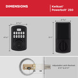 Kwikset Powerbolt 250 10-Button Keypad Matte Black Transitional Electronic Deadbolt Door Lock, Featuring Convenient Keyless Entry, Customizable User Codes and Auto-Locking