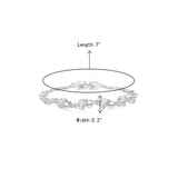 Crysdue Simulated Pearl CZ Wedding Leaf Tennis Bracelet for Women Clear