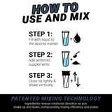 HELIMIX 1.5 Vortex Blender Shaker Bottle Holds Upto 20oz | No Blending Ball or Whisk | USA Made | Portable Pre Workout Whey Protein Drink Shaker Cup | Mixes Cocktails Smoothies Shakes | Top Rack Safe