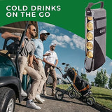 Golf Cooler Bag Plus 2 Ice Packs - Keeps Drinks Cold for Hours - Holds 6 Beer Cans or 2 Wine Bottles - Fits Discreetly in Golf Bags - Insulated Beer Sleeve and Cooler