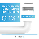 Bächlein G 1 1/4 Inch Space-Saving Siphon for The Bathroom - 32 mm Flat Washbasin Siphon - Odour Trap Bathroom - Made in Germany