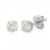 14k Gold Solitaire Round Cubic Zirconia Earrings Studs for Women & Men | Anti Tarnishing CZ Stud Earrings with 14k Gold Butterfly Pushbacks | 5MM, 8MM Post Length by MAX + STONE