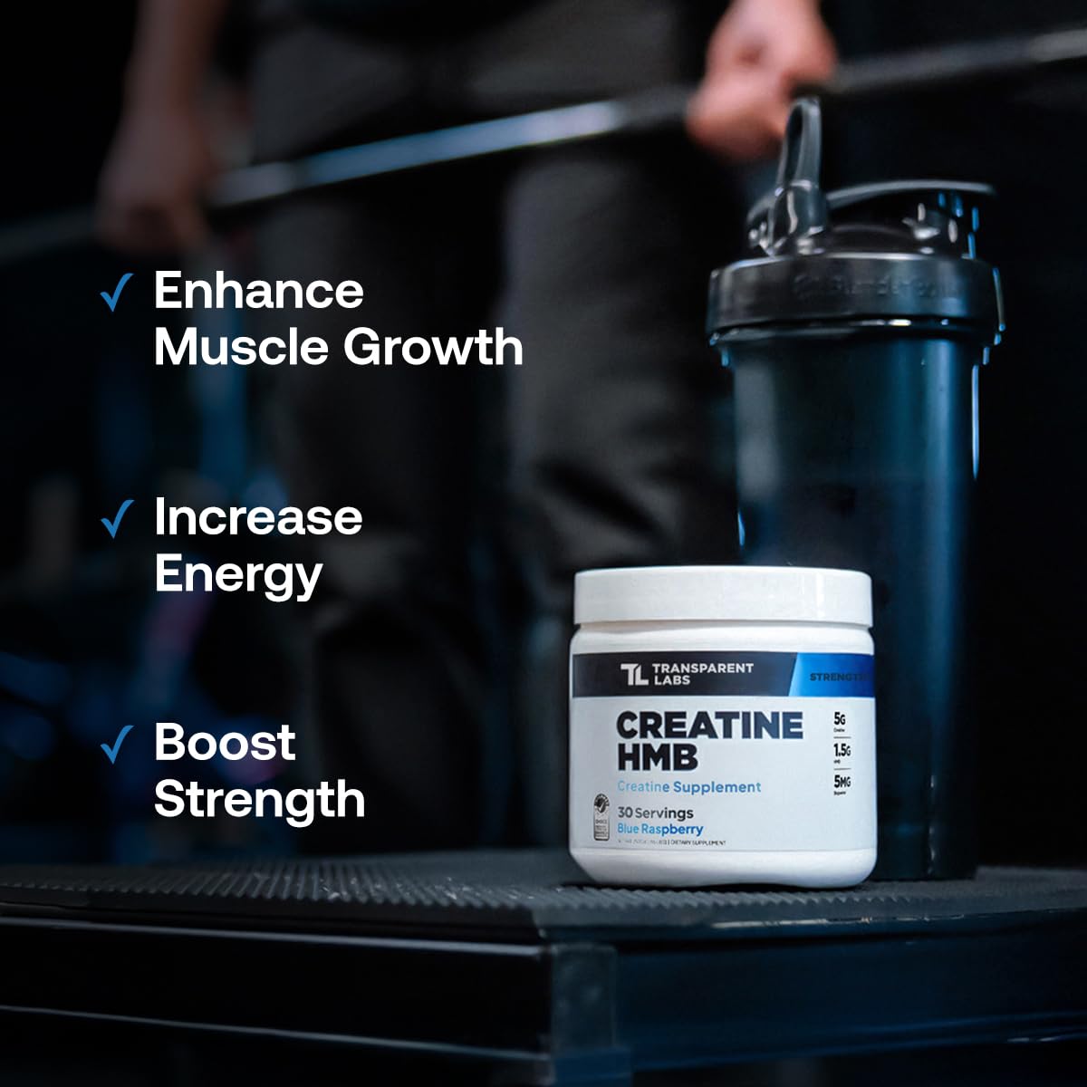 Transparent Labs Creatine HMB - Creatine Monohydrate Powder with HMB for Muscle Growth, Increased Strength, Enhanced Energy Output, and Improved Athletic Performance - 30 Servings, Hawaiian Splash