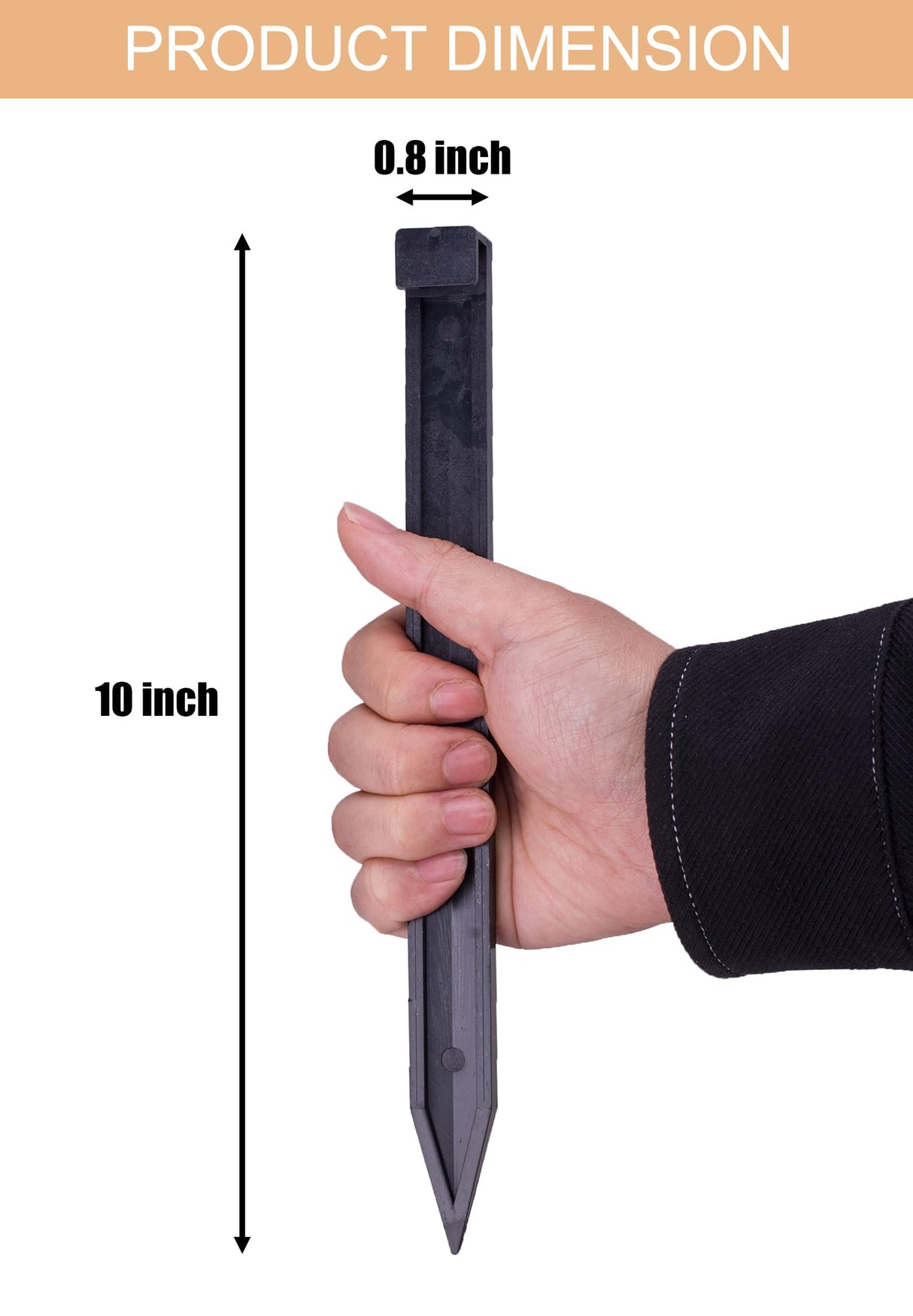 Landscape Edging Spikes, 30 Pcs 10 Inch Garden Spikes Anchoring Spikes for Paver Edging, Weed Barriers, Turf, Tent, Weed Barrier, Timber, Carpentry, Tent etc. (30, Black)