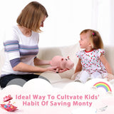 Piggy Bank Unbreakable Cute Pink Pig Money Bank Plastic Saving Coin Bank for Kids Christmas Birthday Toy Gift