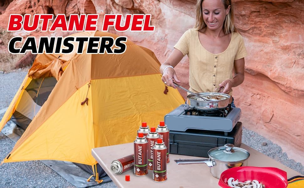 Pack of 4 Butane Fuel Cylinders| 8oz Butane Canisters for Portable Stove | Butane Torch Replacement Canisters