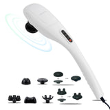 MEGAWISE Handheld Back Massager | Deep Tissue Percussion Relief for Back, Neck, Shoulders, Waist Legs, Full Body for Improved Blood Circulation and Fatigue Relief (Pearl White 6Ft Corded)