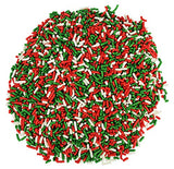 Christmas Sprinkles Bulk - 2.2 LB - Xmas Tree Jimmies - Red, Green & White Confetti for Dessert Decorating - Holiday Baking Toppings for Gingerbread, Cupcakes, Cookies, Cake Pops