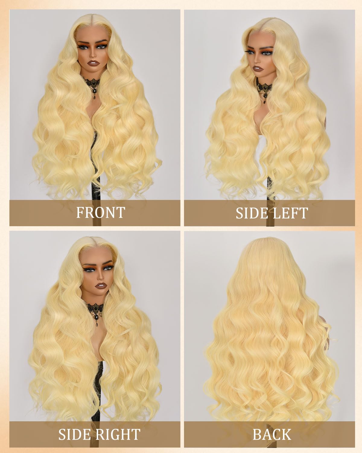 Guangming 32 Inch 613 13x6 Lace Front Wig Human Hair 200% Density Body Wave Blonde Wig Human Hair 613 HD Lace Frontal Wigs Pre Plucked with Baby Hair for Women