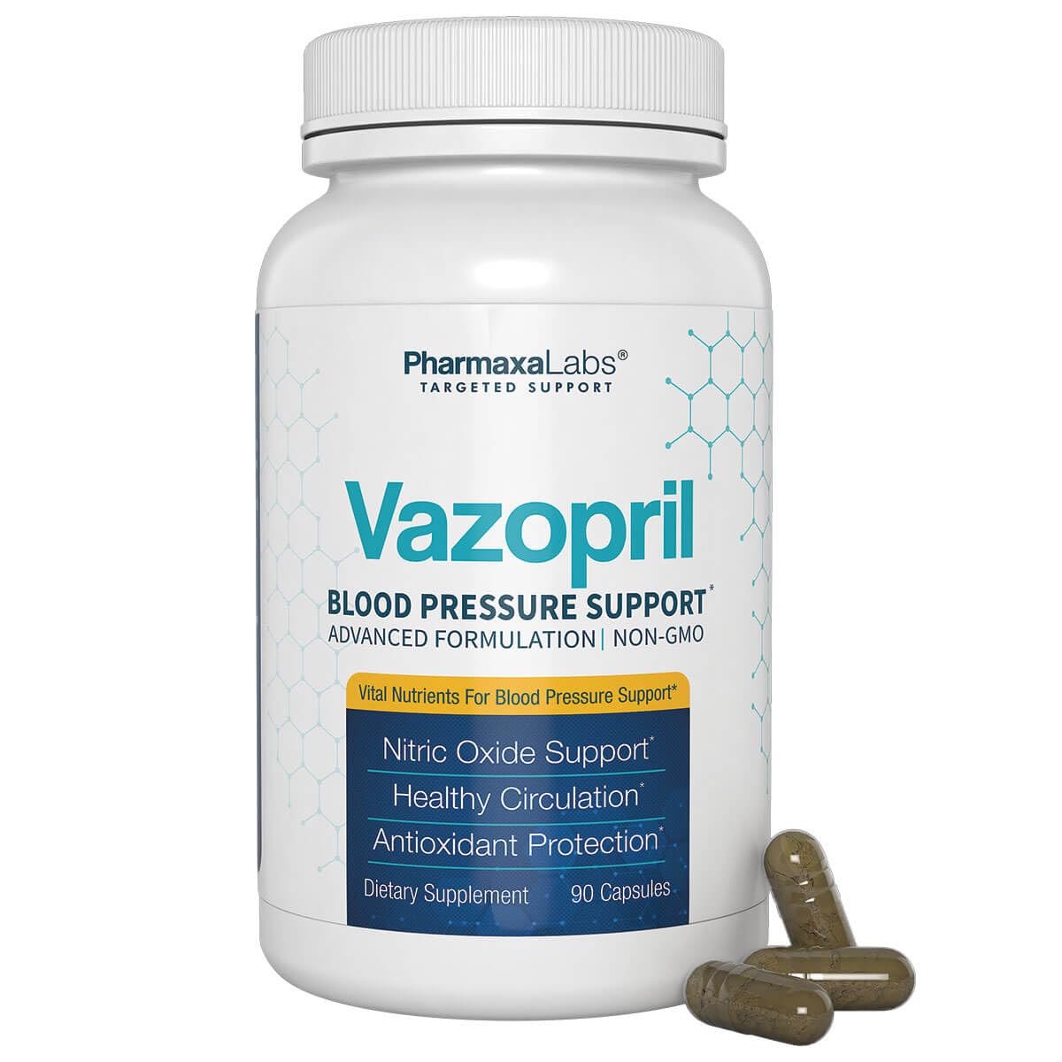 Vazopril Blood Pressure Support - Vitamin Supplement for Healthy Heart & Blood Circulation - Beet Root, Hawthorn Berry, Garlic, Hibiscus, Olive Leaf & Grape Seed Extract - 90 Capsules