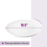 BTaT- White Porcelain Dinner Plates, Set of 6, 10.5 Inch, White Dishes, Porcelain Plates Sets for 6, Christmas Gifts